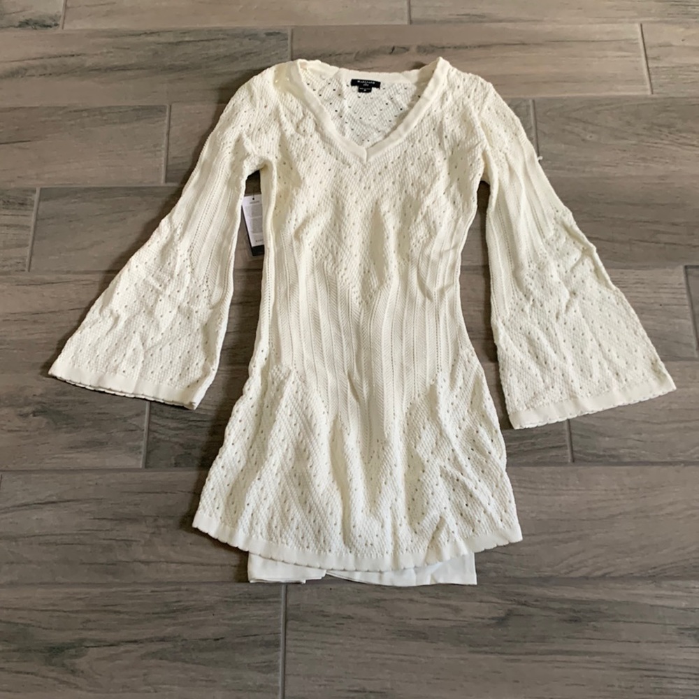 Marciano Magdalena sweater dress in pale Pearl